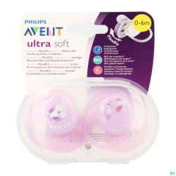 Philips Avent Sucette Soft Deco +0m Girl 2 SCF227/20