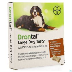Drontal Large Dog Tasty 525/504/175mg Comp 1x2