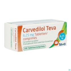 Carvedilol Teva 6,25mg Comp 100 X 6,25mg