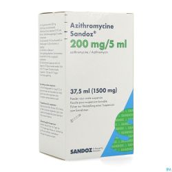 Azithromycine Sandoz 200mg/5ml Pulv Susp Or 37,5ml