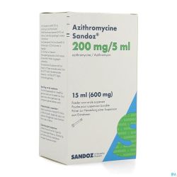 Azithromycine Sandoz 200mg/5ml Pulv Susp Or 15,0ml