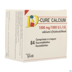 D-cure Calcium 1000mg/1000ui Comp Croquer 84