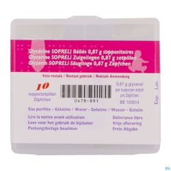 Suppo glycerine Sopreli bébés 10