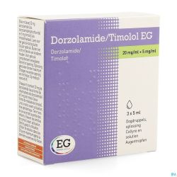 Dorzolamide/Timolol EG 20Mg/5Mg Collyre 3X5Ml