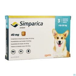 Simparica 40mg Chien 10-20kg Comp Croq 3