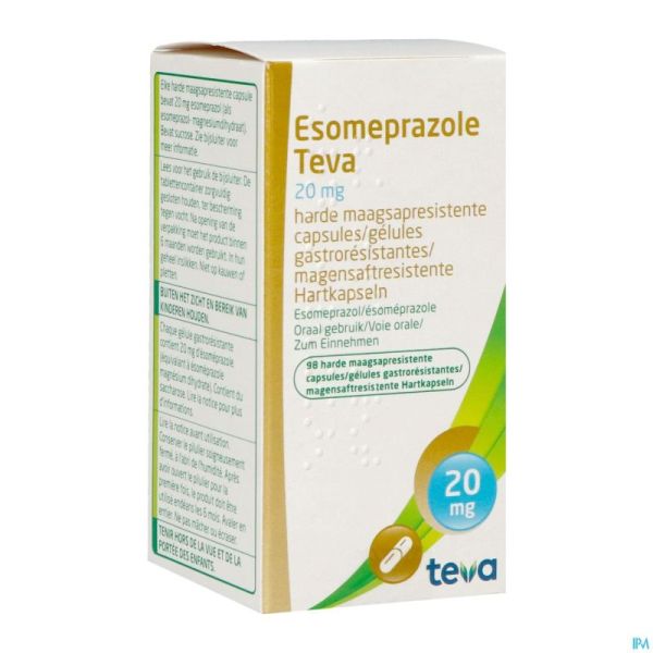 Esomeprazole Teva Caps Gastro Resistant Fl 98x20mg