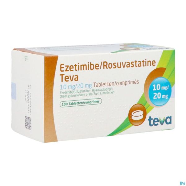 Ezetimibe Rosuvastatine Teva 10mg/20mg Comp 100