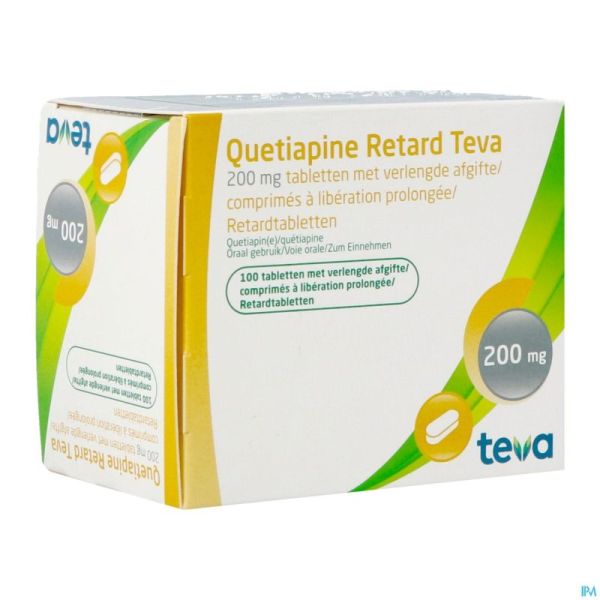 Quetiapine Retard Teva 200mg Comp 100 X 200mg