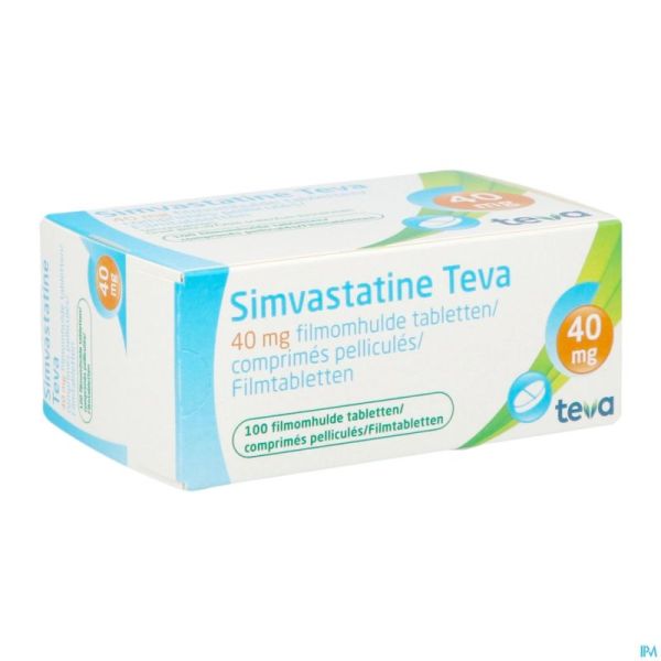 Simvastatine 40mg Teva Comp Enrob 100 X 40mg