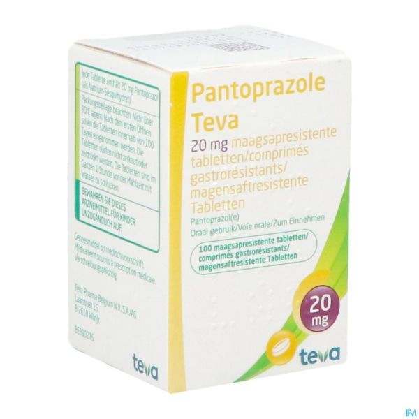 Pantoprazole Teva 20mg Comp Gastro Resist 100x20mg