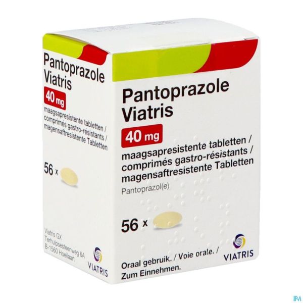 Pantoprazole Viatris 40mg Comp Gastro Resist 56
