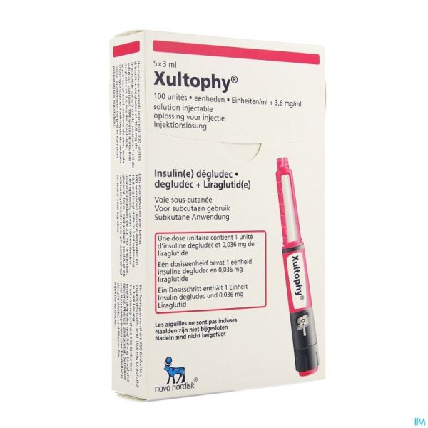 Xultophy 100u/ml+sol 3,6mg/ml Stylo Prerempli5x3ml