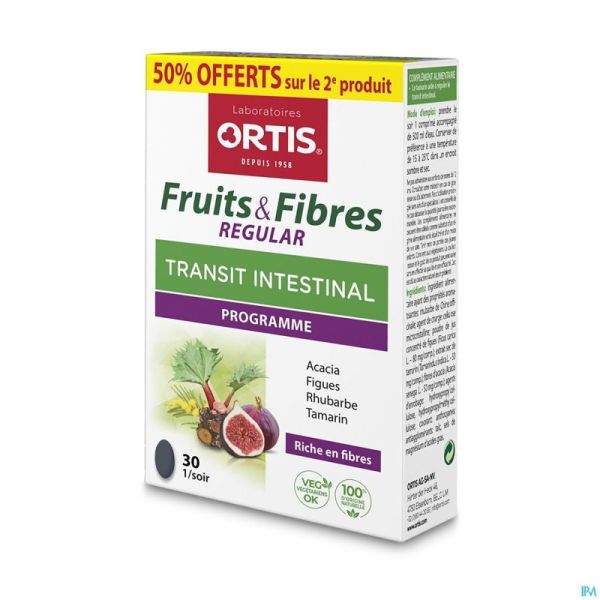 Ortis Fruits & Fibres Regular Comp 2x30 2e -50%