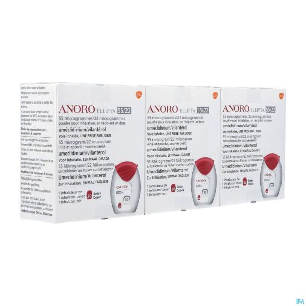 Anoro Ellipta 55/22mcg Pulv Inhal Multidose 90