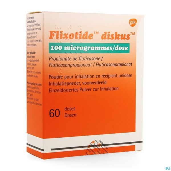 Flixotide 100 Diskus Pulv Inh 60dos