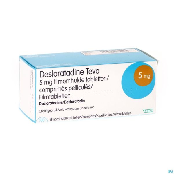 Desloratadine Teva 5mg Comp Pell 100 X 5mg