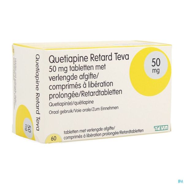 Quetiapine Retard Teva 50mg Liber.prol. Comp 60
