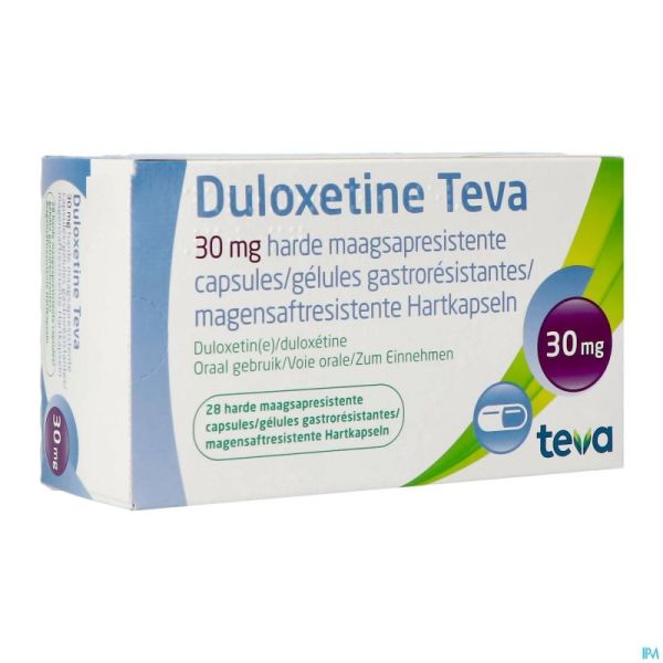Duloxetine Teva 30mg Gastro Resist Caps 28 X 30mg