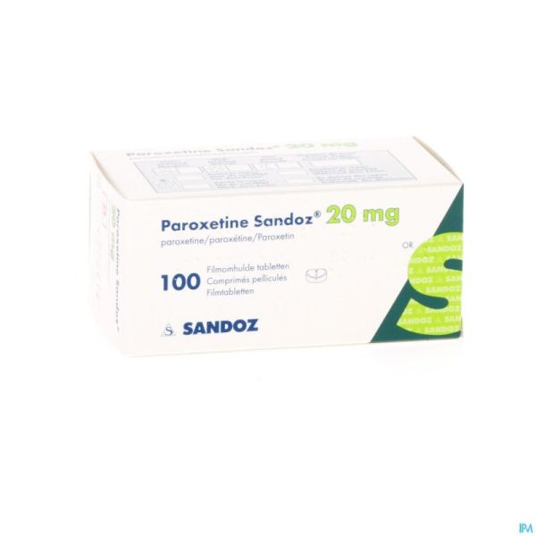 Paroxetine 20mg Sandoz Comp Pell 100 X 20mg