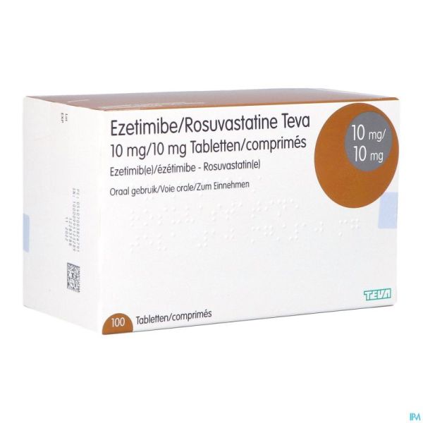 Ezetimibe Rosuvastatine Teva 10mg/10mg Comp 100