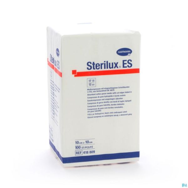 Sterilux Es 10x10cm 12pl.nst. 100 P/s