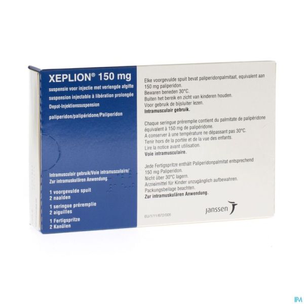 Xeplion 150mg Susp Inj Liber.prol.1 Ser Prer+2aig
