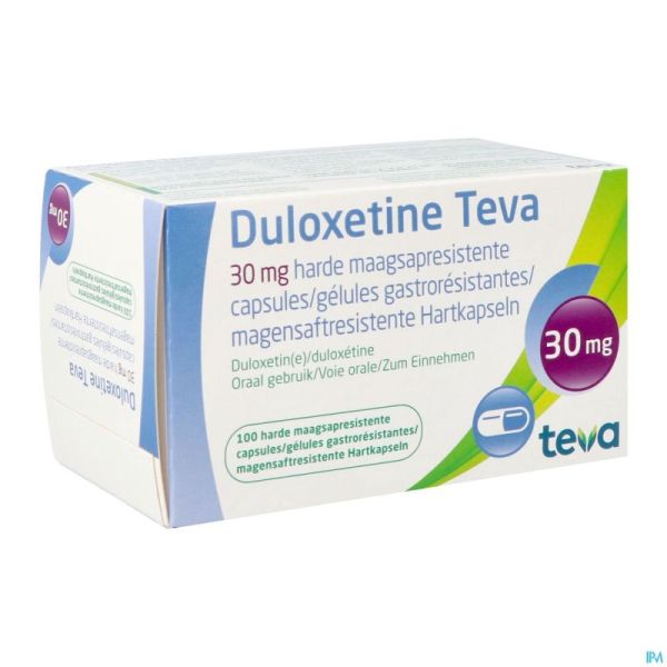 Duloxetine Teva 30mg Gastroresist. Caps Durs 100