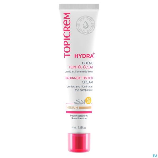 Topicrem Hydra+ Cr Teintee Eclat Medium 40ml Nf