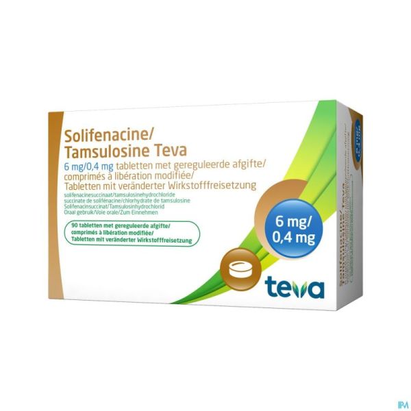 Solifenacine Tamsulosine Teva 6/04,mg Lib.m.comp90