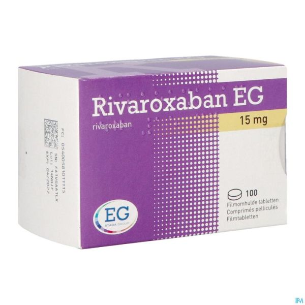 Rivaroxaban EG 15Mg Comp Pell 100