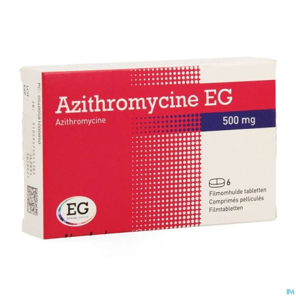 Azithromycine 500 Mg EG Comp Pell  6X500 Mg