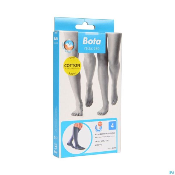 Bota Relax 280 Coton Bas Jarret Gris N4