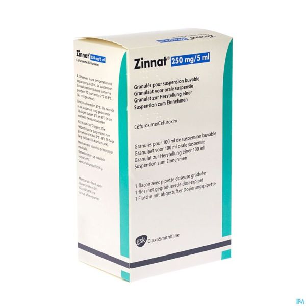 Zinnat 250 Susp Or 100ml 250mg/5ml