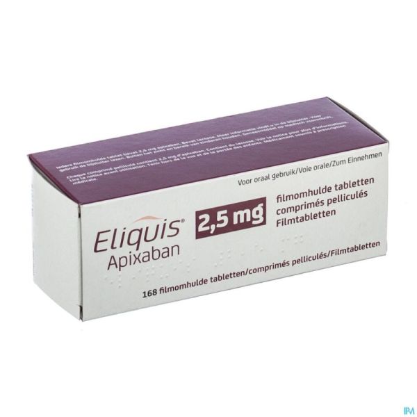 Eliquis 2,5mg Comp Pell 168 X 2,5mg