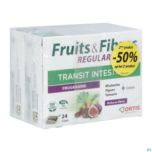 Ortis Fruits & Fibres Regular Cubes 2x24 2e -50%