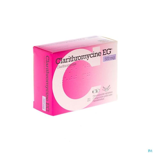 Clarithromycine EG Comp 21X500Mg