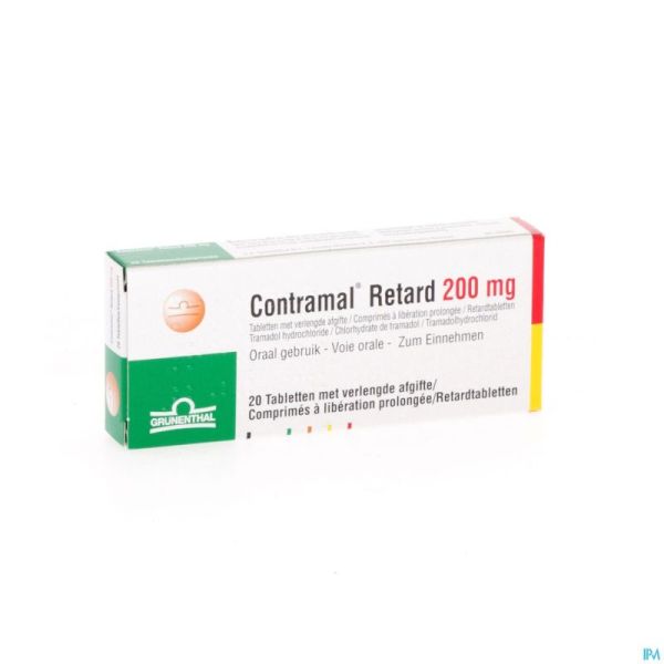 Contramal Retard 200mg Comp 20