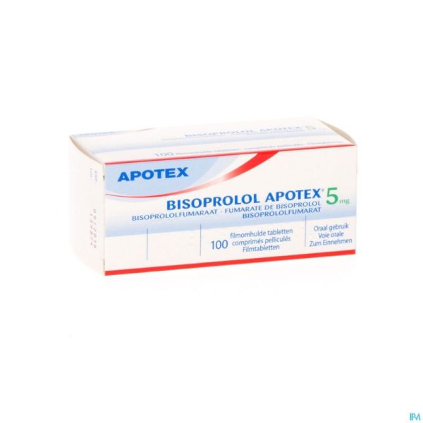 Bisoprolol Apotex 5mg Comp Pell Sec 100