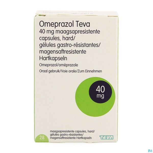 Omeprazol Teva 40mg Caps Gastro Resist Pilulier 28