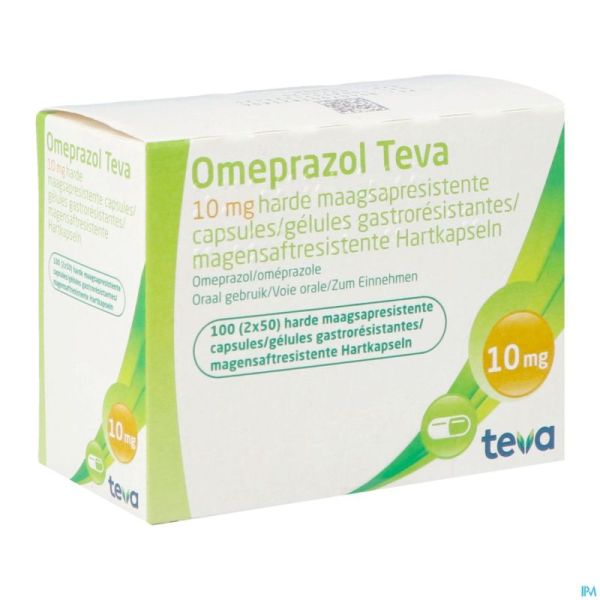 Omeprazol Teva 10mg Caps Gastro Res Pilulier 100