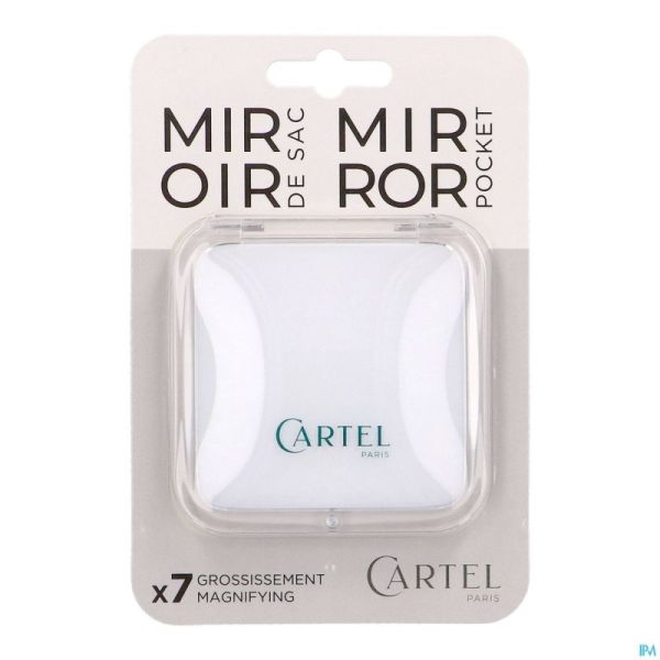 Vitry Miroir Sac Carre Blanc 8,5cm Grossis 7