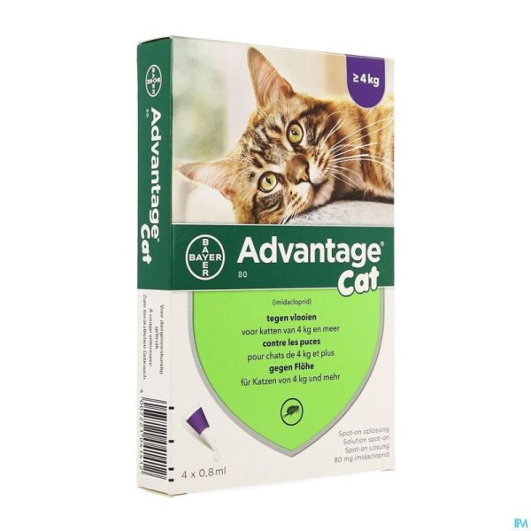 Advantage 80 Chats 4kg 4x0,8ml