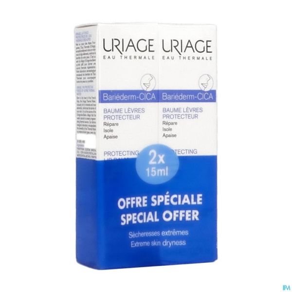Uriage Bariederm Levres Baume Tube 2x15ml Promo